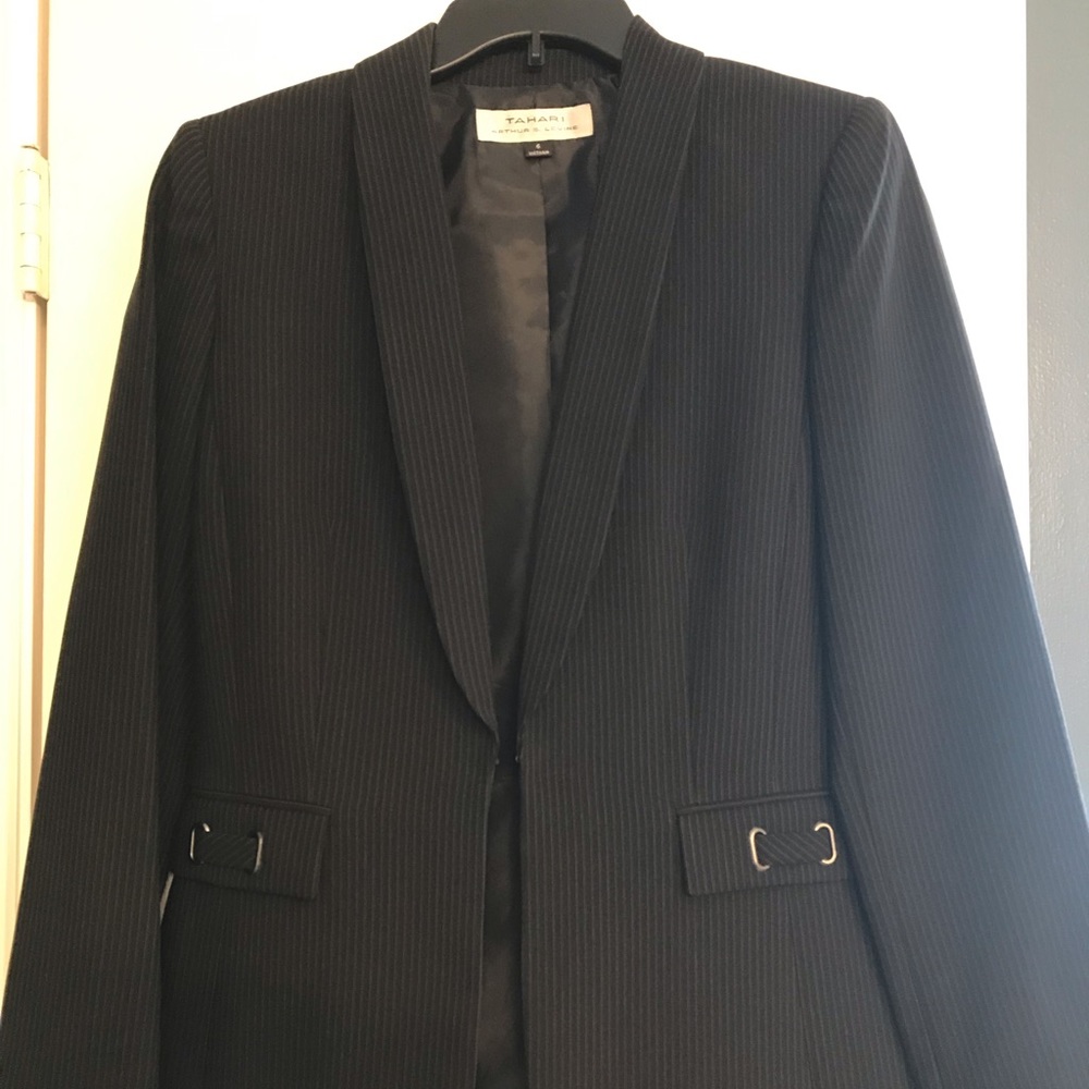 Tahari Pinstripe Suit Set